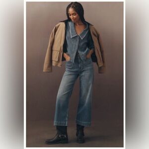 Maeve Anthropologie | The Colette Cropped Wide-Leg Jeans | EUC | Size 32P